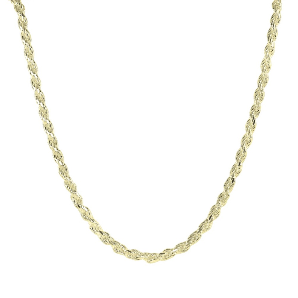 14K Gold Rope Chain •  Rope Chain • Real Silver • Men Chain 22” - Picture 3 of 11